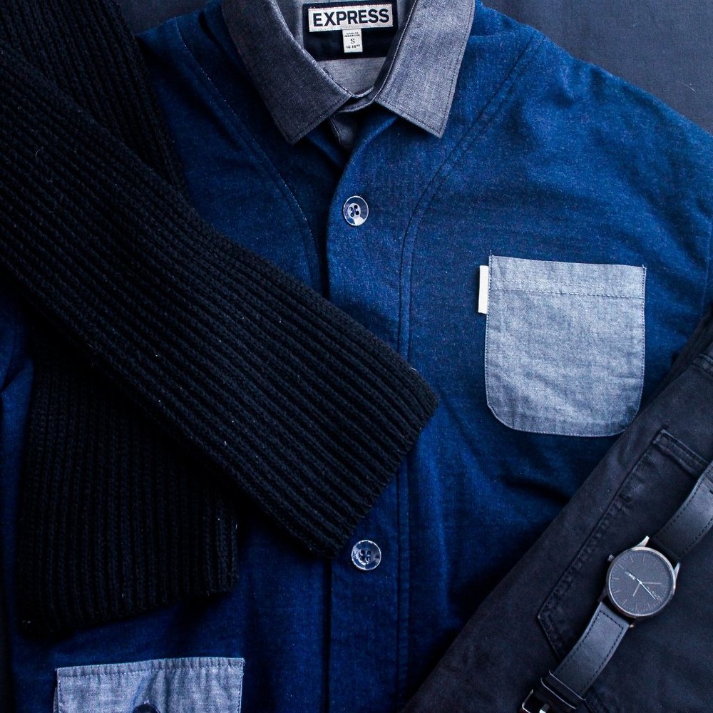 Marc Ecko Mens Medium Navy Cardigan